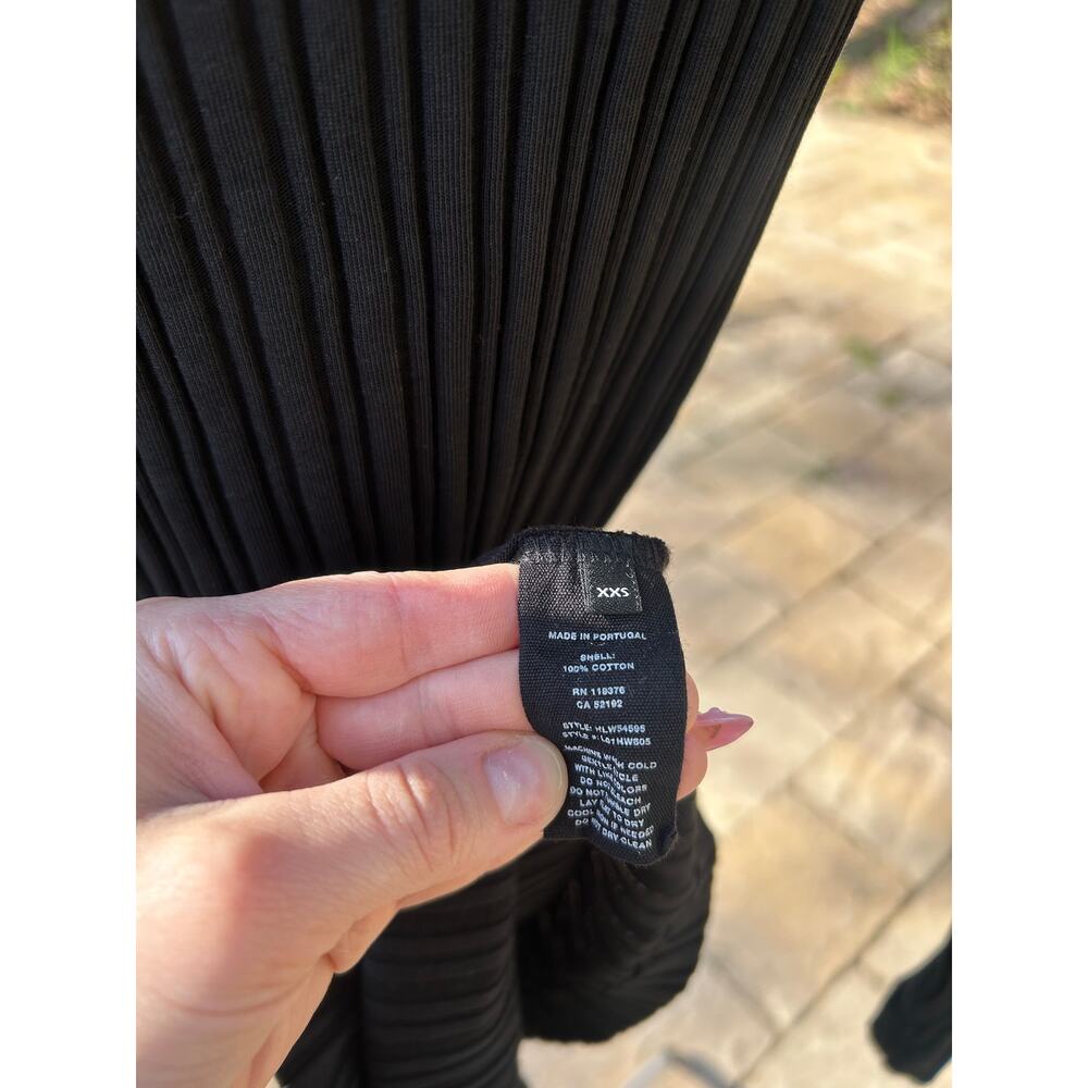 Helmut Lang Black Finest Rib Mini Dress Thumbholes XXS - Picture 6 of 6